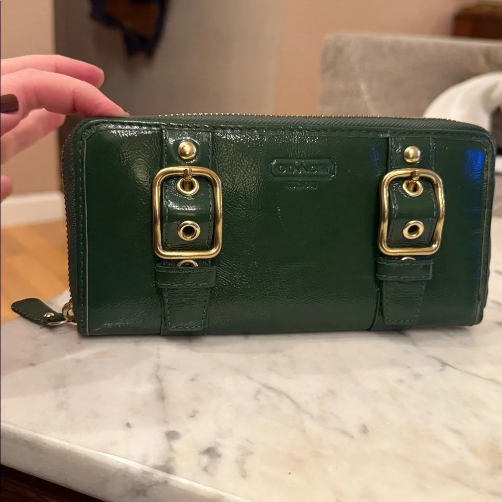 Coach Green/Patent Leather Wallet - Picture 2 of 8